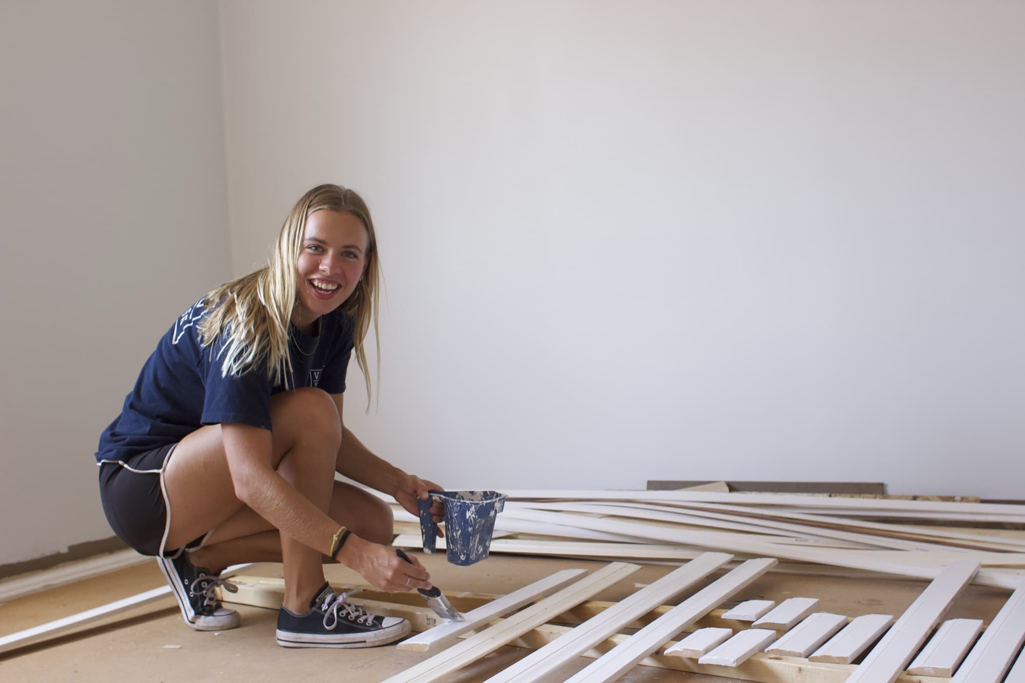 A Mission Builder painting materials for a practical campus project
